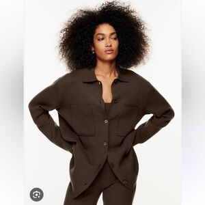 ARITZIA BABATON SOCIETY SWEATER RICH  MOCHA BROWN LARGE